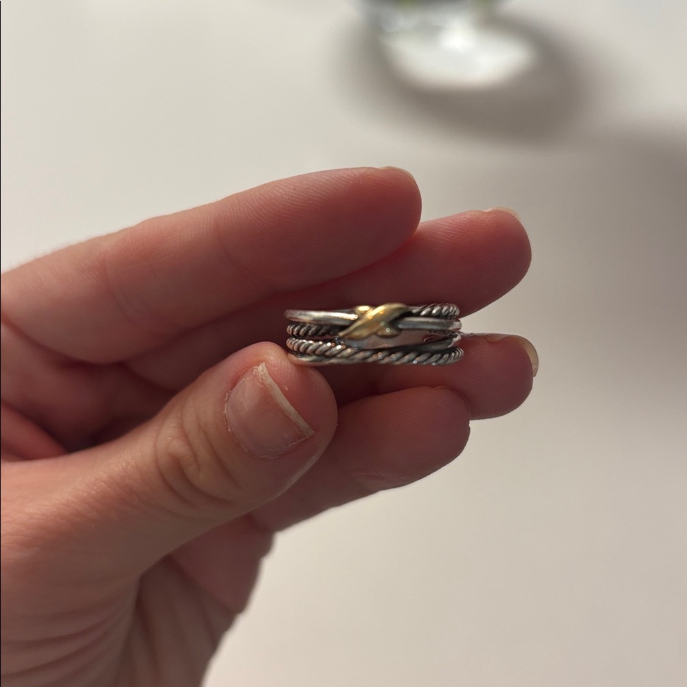David Yurman Silver and Gold Ring